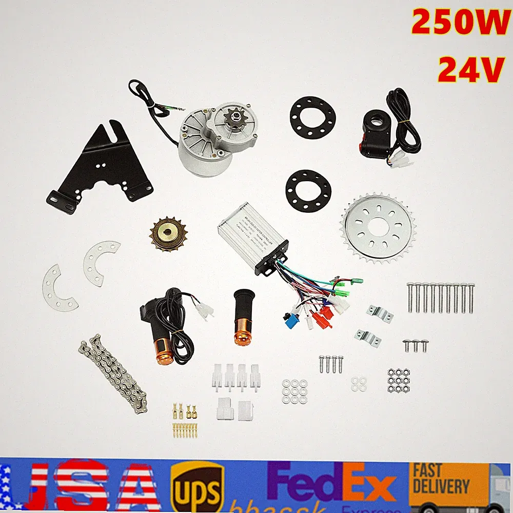 250W 24V Electric Bicycle Brushless Motor Kit Digital E-Bike Conversion Set